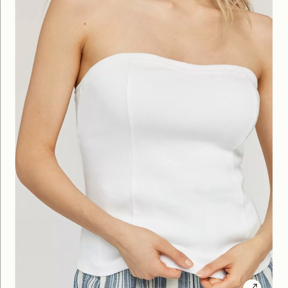 ANTHRO Ribbed White Classic Tube Top